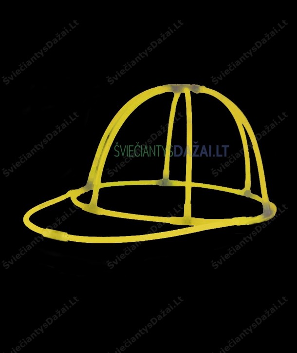 Geltona kepurė - jungtukų ir šviečiančių lazdelių rinkinys
