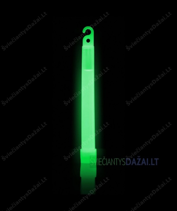 Žalia šviečianti lazdelė 15 cm